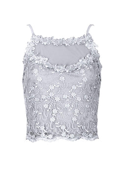 Silver Crochet Top