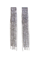 Silver Drop Down Diamante Earrings