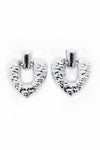 Silver Heart Shaped Chunky Earrings