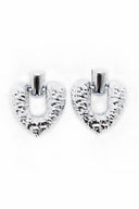 Silver Heart Shaped Chunky Earrings