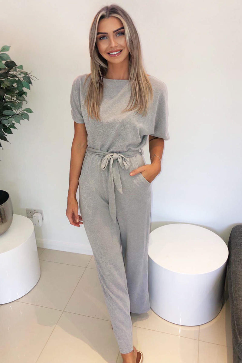 Silver Knitted Jumpsuit
