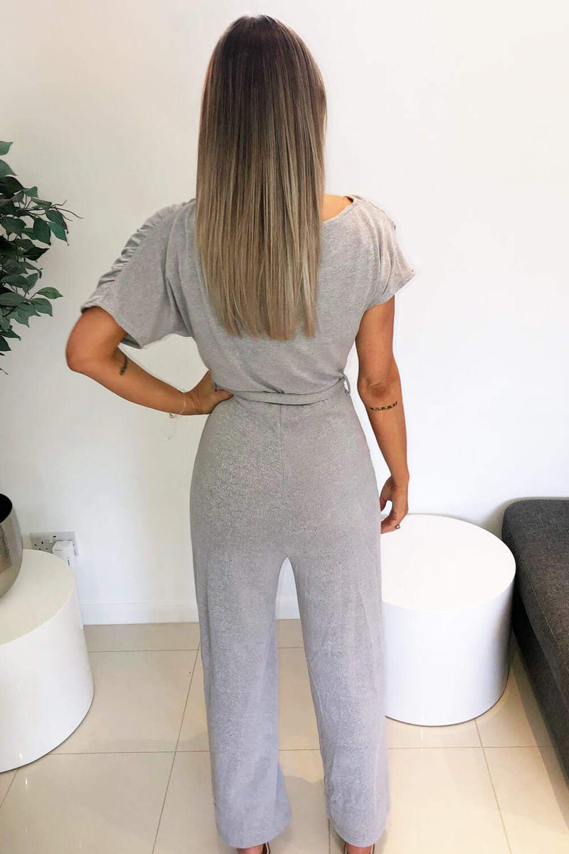 Silver Knitted Jumpsuit