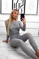 Silver Knitted Long Sleeve Jumpsuit