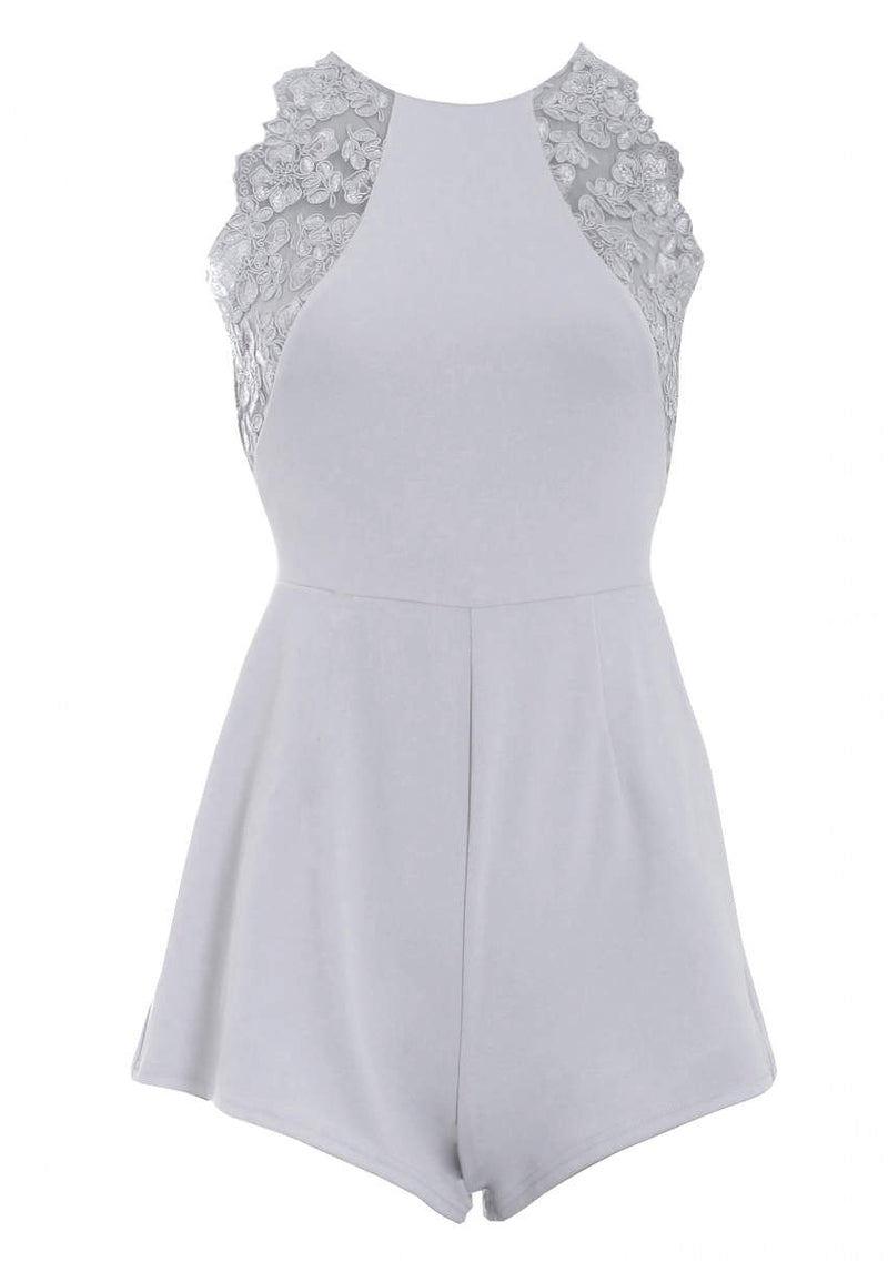 Silver lace playsuit