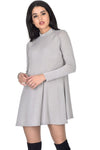 Silver Knitted Mini Swing Dress