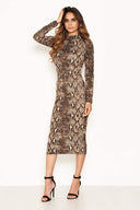 Snake Print Midi Dress Snake Print Bodycon Midi Dress AX Paris