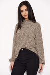 Spotty High Neck Frill Top