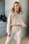 Stone Cropped Hoodie Lounge Set