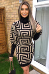 Stone Geo Print Knitted Dress