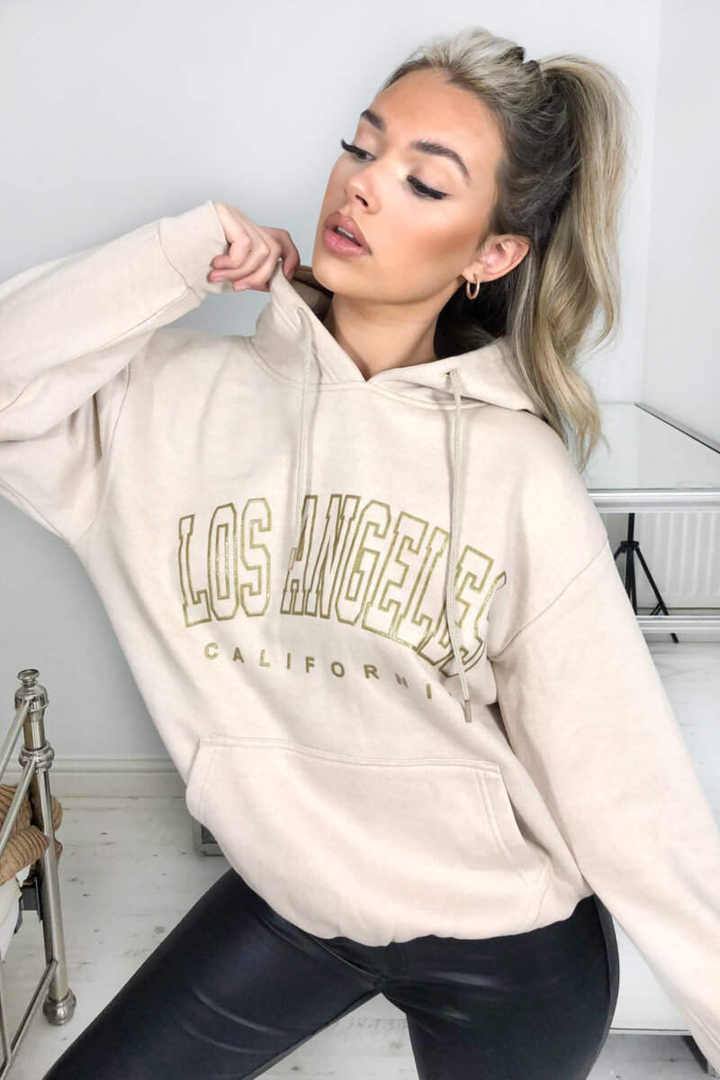 Stone LA Gold Printed Hoodie