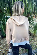 Stone Peplum Hoodie