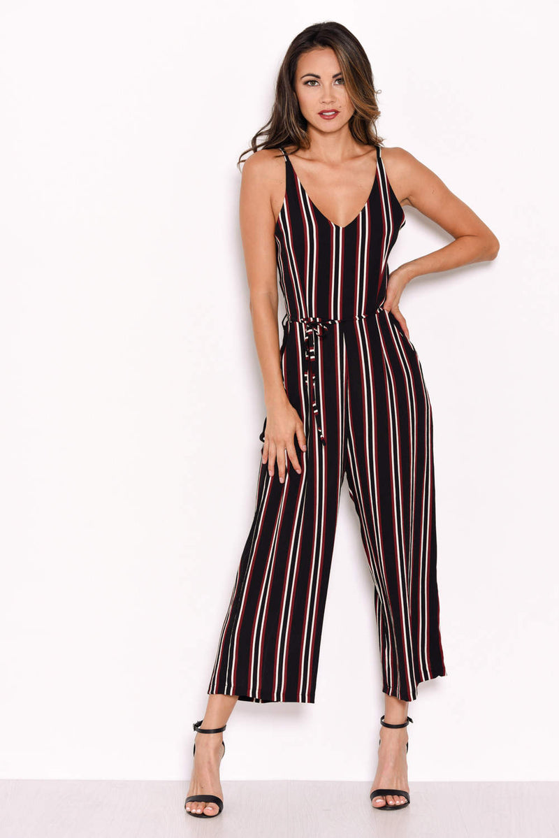 Ax paris striped outlet culotte jumpsuit