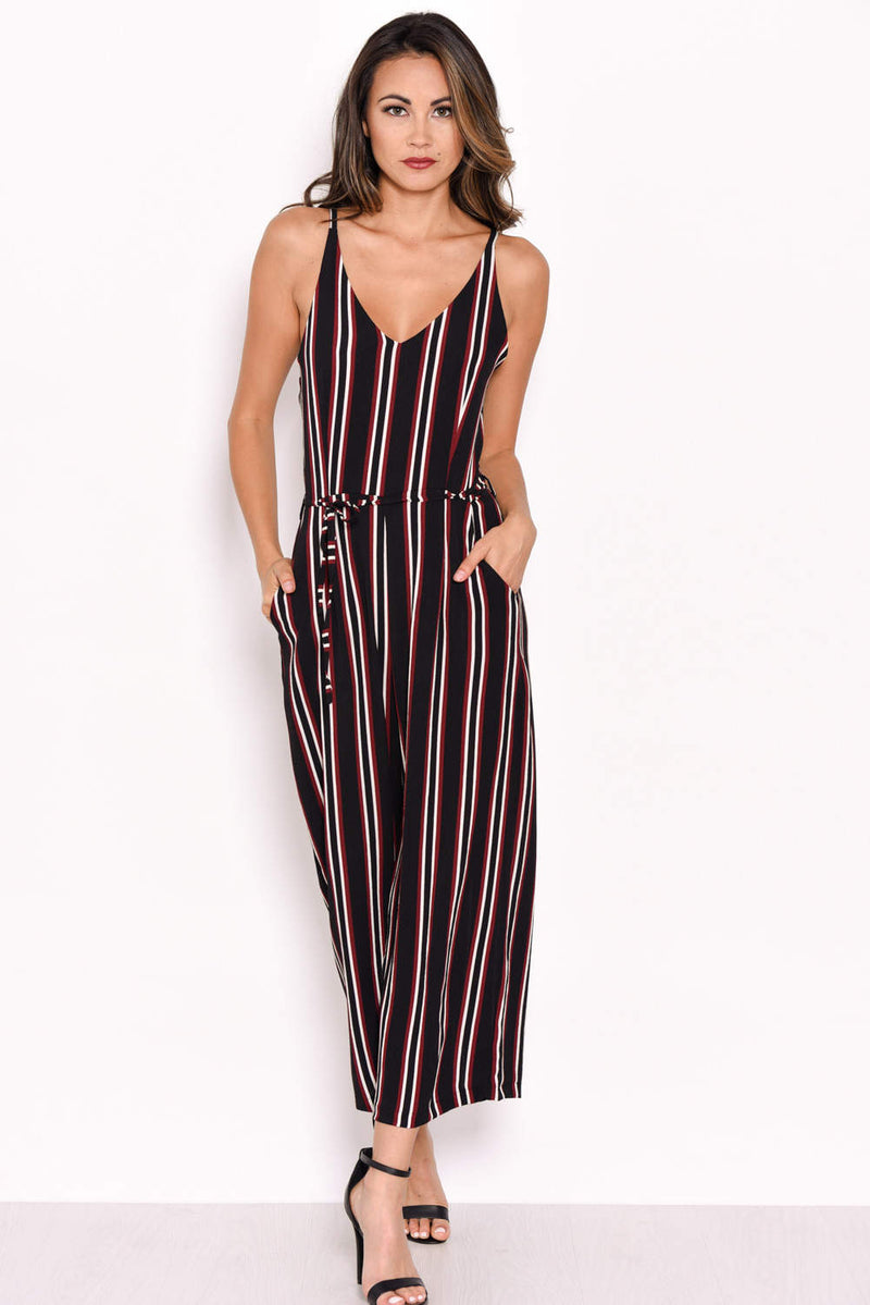 Stripe Culotte Jumpsuit