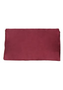 Suede Burgundy Clutch with Gold Detail