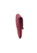 Suede Burgundy Clutch with Gold Detail