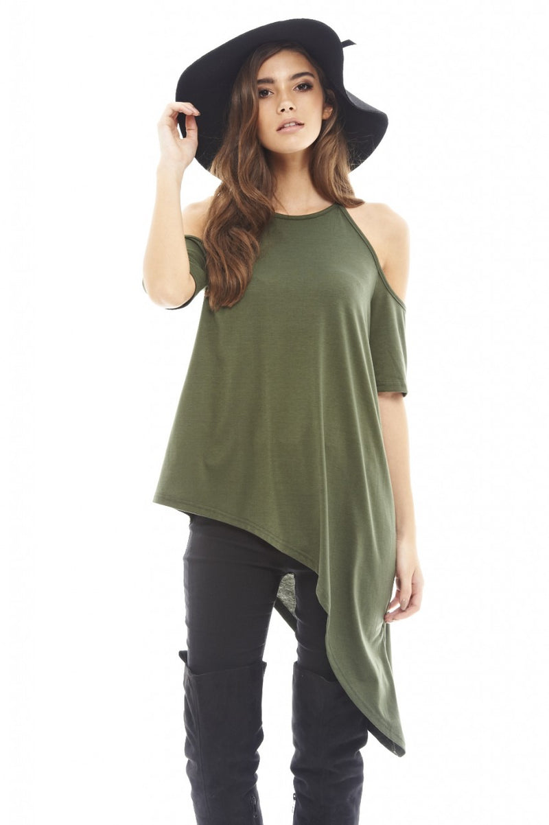 Cut Out Shoulder   Asymmetric Top