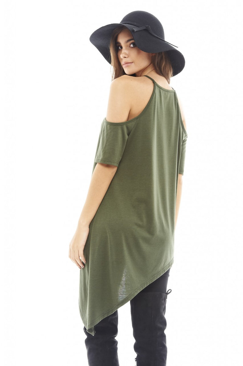 Cut Out Shoulder   Asymmetric Top