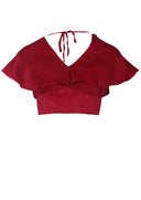 Red Silky Cropped Top