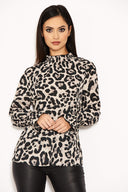 Animal Print Long Sleeved Top