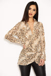 Snake Print Chiffon Top