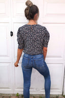 Navy Floral Ditsy Top