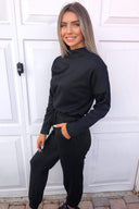 Black Soft High Neck Lounge Suit