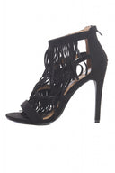 Multi Tassel Faux Suede Heels