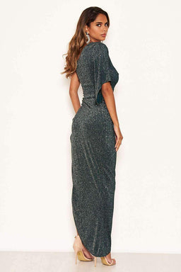 Teal Sparkle One Shoulder Dress