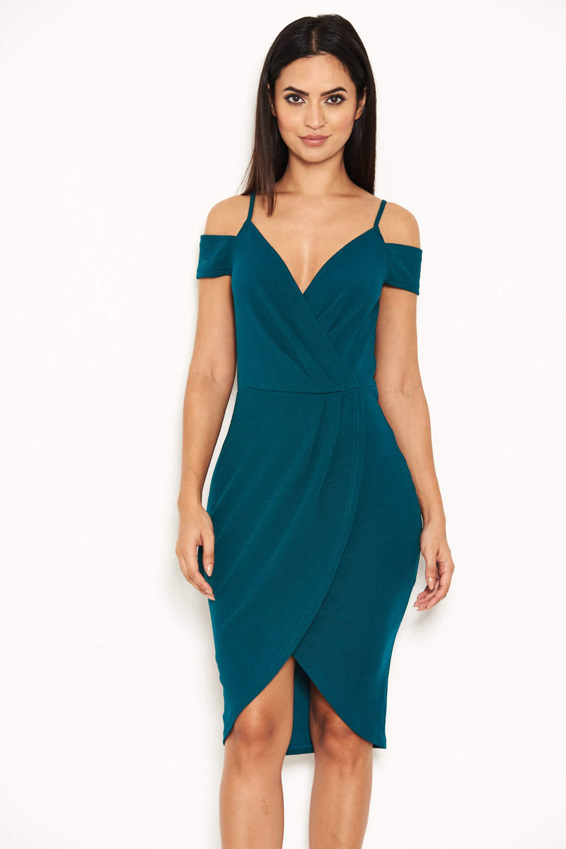 Teal Wrap Around Dress AX Paris