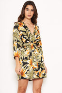 Tropical Knot Front Day Dress