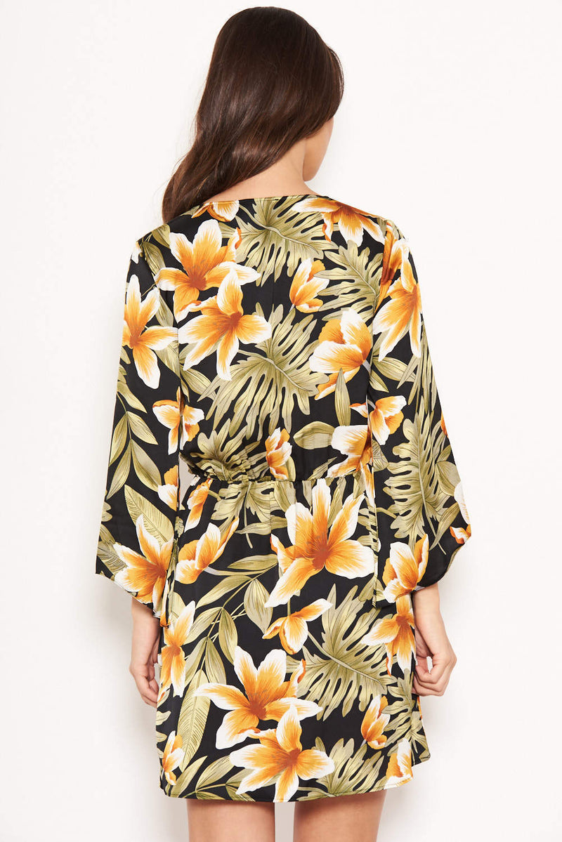 Tropical Knot Front Day Dress
