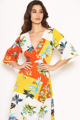Tropical Printed Midi Dress