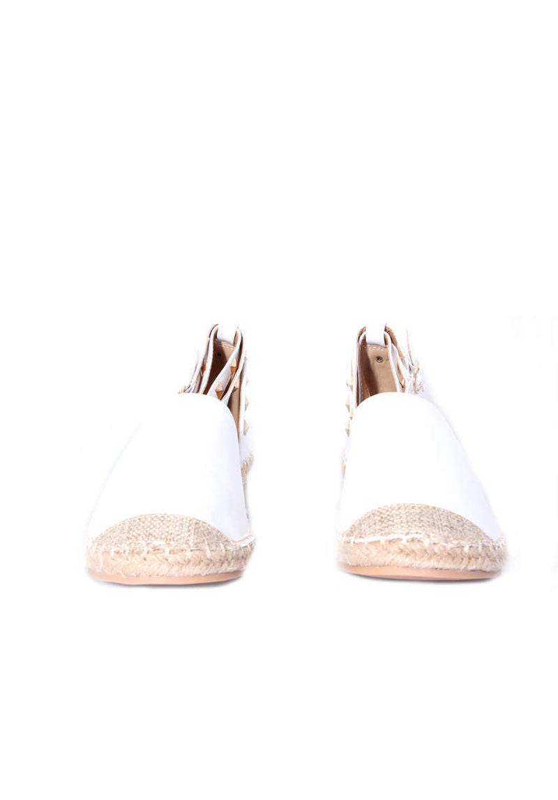 White PU Studded Espadrille AX Paris