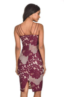 Wine Crochet Strappy Midi Dress