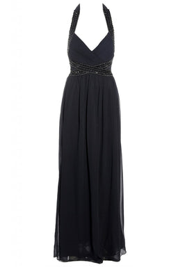 Jewel  Halter  Neck Maxi Dress