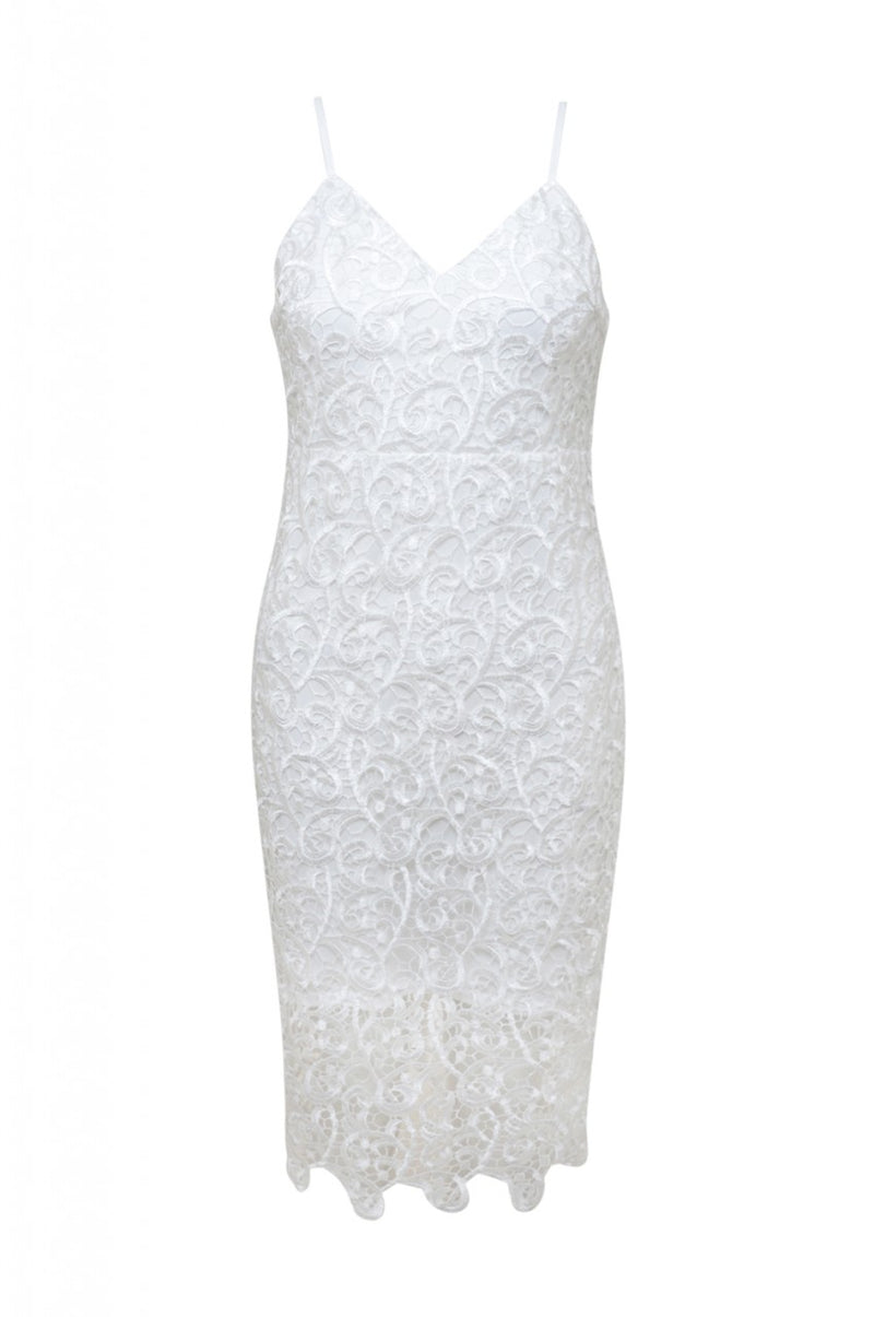 V Neck Crochet Midi Dress AX Paris V Neck Crochet Midi Dress AX Paris