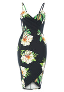Floral Wrap Front Bodycon Dress