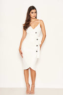 Cream Button Front Detail Dress