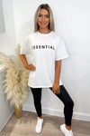 White Essential Slogan Oversized Tee