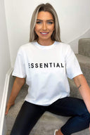 White Essential Slogan Oversized Tee