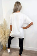 White Essential Slogan Oversized Tee