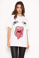 Face Print White T-Shirt