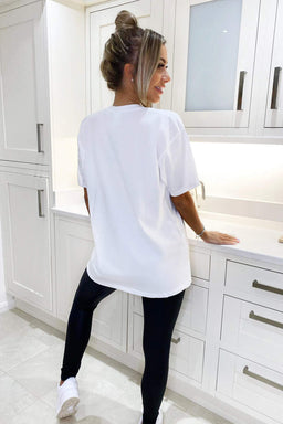 White Harvard Oversized Tee