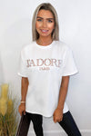 White Jadore Oversized Tee