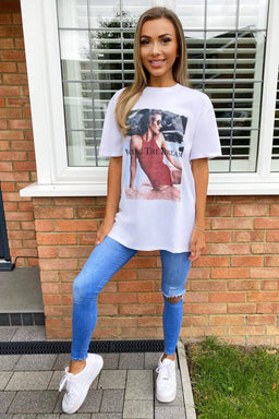 White Living The Dream Oversized T-Shirt