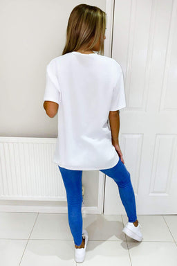 White Living The Dream Oversized T-Shirt