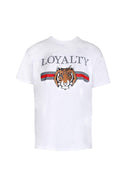 White Loyalty Tiger Print T-Shirt