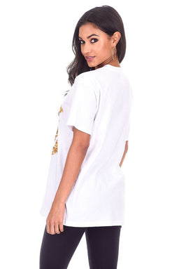 White Milan Slogan T-Shirt