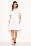 White Tiered Frill Dress