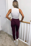 Wine Basic Drawstring Joggers